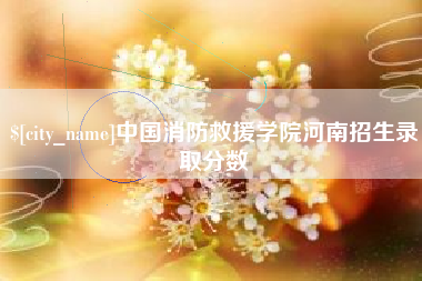 当阳中国消防救援学院河南招生录取分数