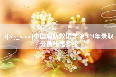 当阳中国消防救援学院2024年录取分数线是多少