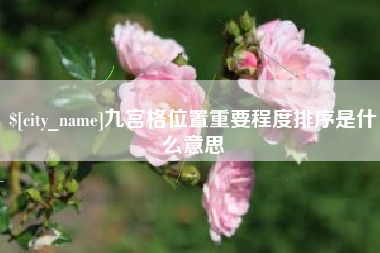 当阳九宫格位置重要程度排序是什么意思