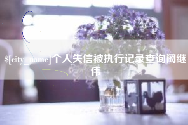 当阳个人失信被执行记录查询阚继伟