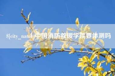 当阳中国消防救援学院要体测吗