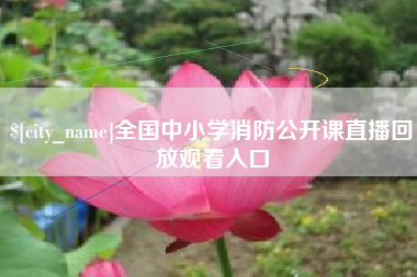 当阳全国中小学消防公开课直播回放观看入口