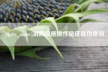 当阳消防设施操作员证真伪查询
