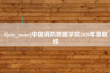 当阳中国消防救援学院2020年录取线