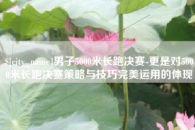 当阳男子5000米长跑决赛-更是对5000米长跑决赛策略与技巧完美运用的体现