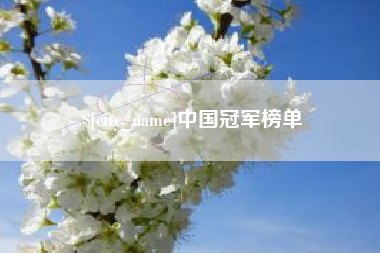 当阳中国冠军榜单