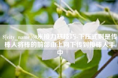 当阳60米接力赛技巧-下压式则是传棒人将棒的前部由上向下传到接棒人手中