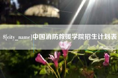 当阳中国消防救援学院招生计划表