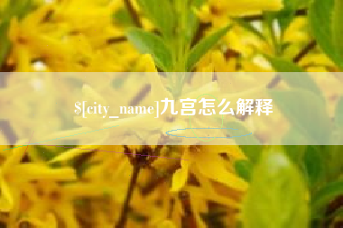 当阳九宫怎么解释